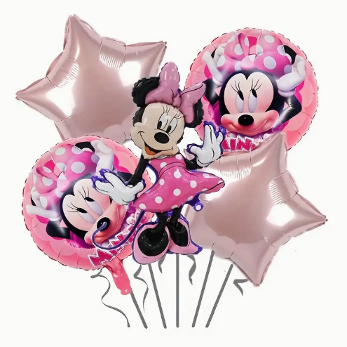 5pcs Mickey & Minnie Balloon Set – Blue Foil Party Decorations Classic Disney Charm for Birthdays, Weddings & Holiday Events
