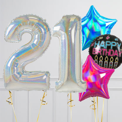 Neon Birthday Number Balloon Packages – Helium-Filled