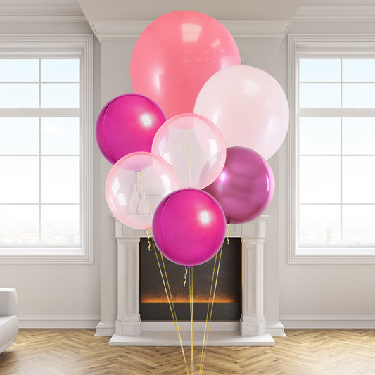 Neon Pink Giant Balloon Bunch – Vibrant Luxury Balloons in Dubai