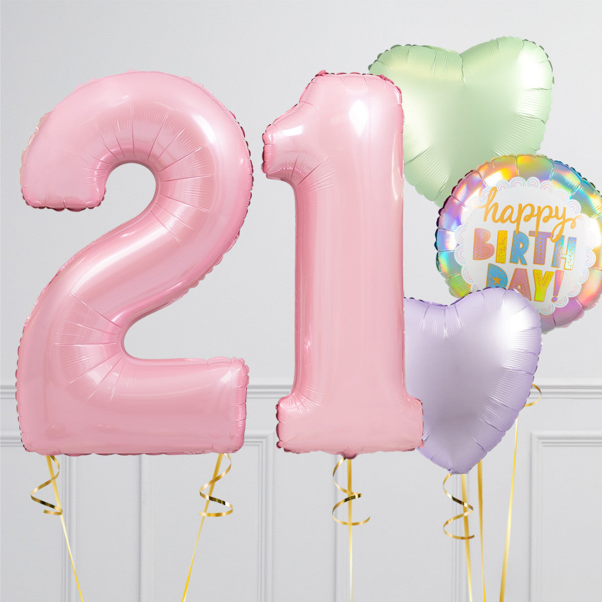 Pastel Rainbow Birthday Number Balloon Packages – Helium-Filled