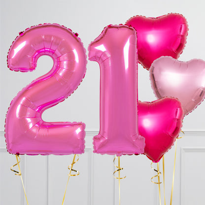 Fuchsia Birthday Number Balloon Packages – Helium-Inflated