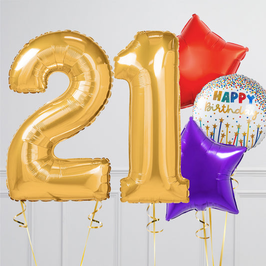 Rainbow Birthday Number Balloon Packages – Helium-Filled