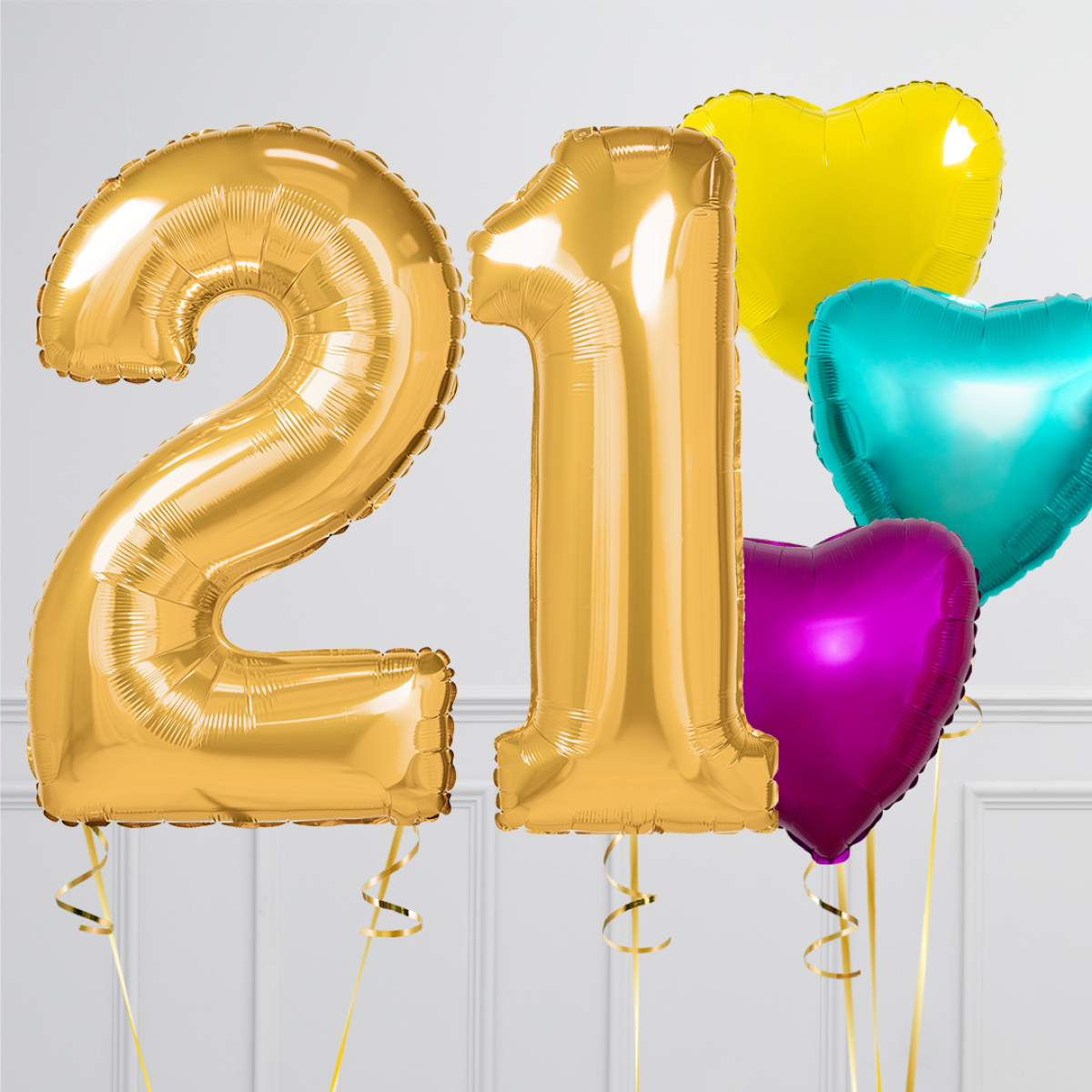Rainbow Birthday Number Balloon Packages – Helium-Filled