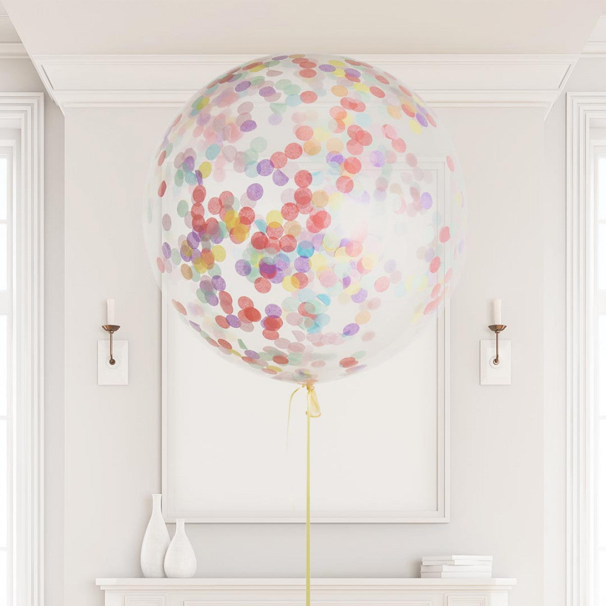 Pastel Rainbow Helium Confetti Giant Balloon – 3ft
