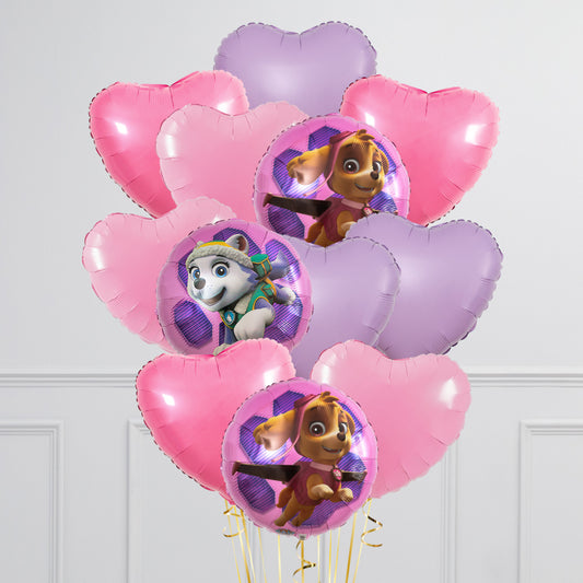 Paw Patrol Skye & Everest Heart Foil Balloon Bunch – Pink Party Fun in Dubai