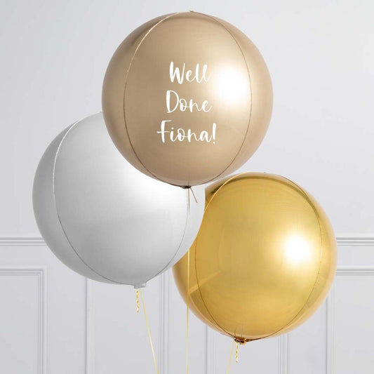 Personalized Wonderland Inflated Orb Balloon Trio