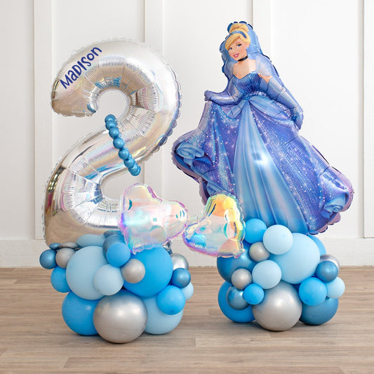 Personalised Princess Cinderella Inflated Number Balloon Stack
