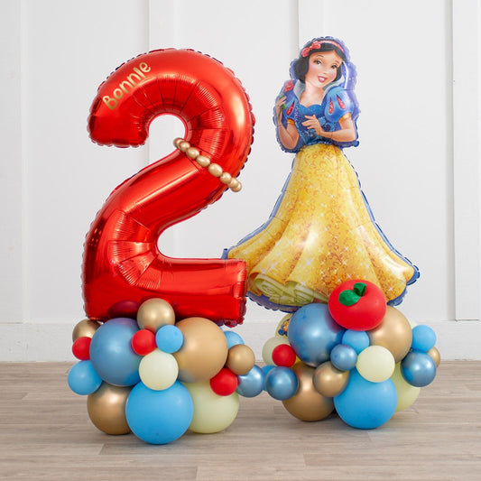 Personalised Princess Snow White Inflated Number Balloon Stack