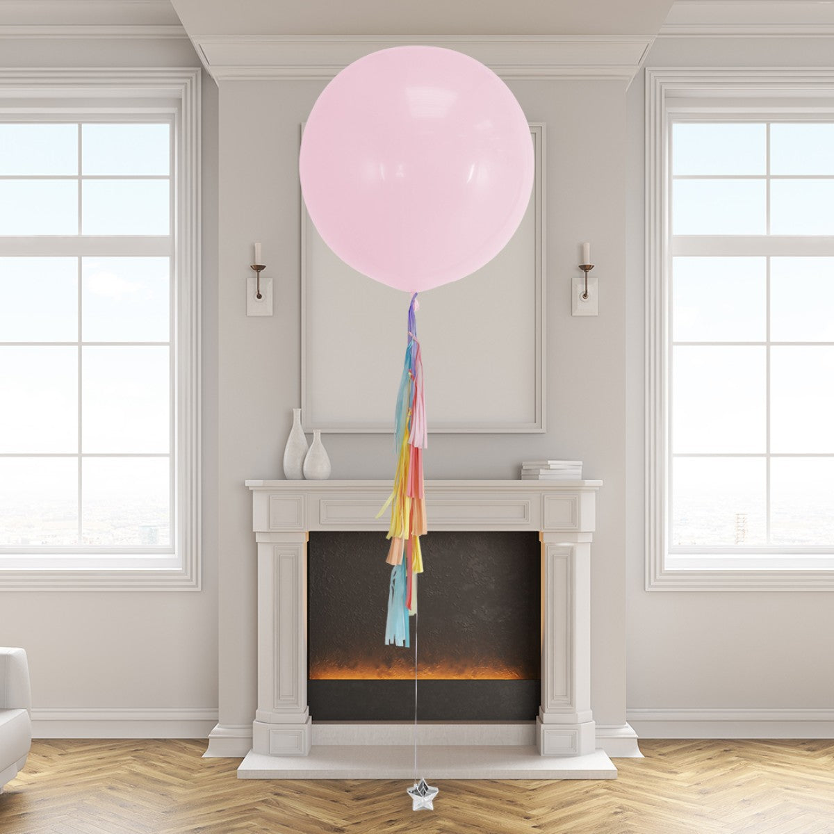 Pastel Rainbow Tassel Tail Giant Helium Balloon – 3ft