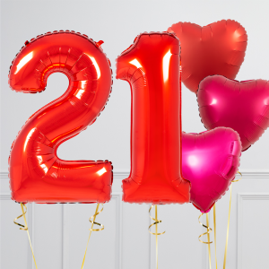 Red Birthday Number Balloon Packages – Helium-Filled