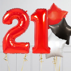 Red Birthday Number Balloon Packages – Helium-Filled
