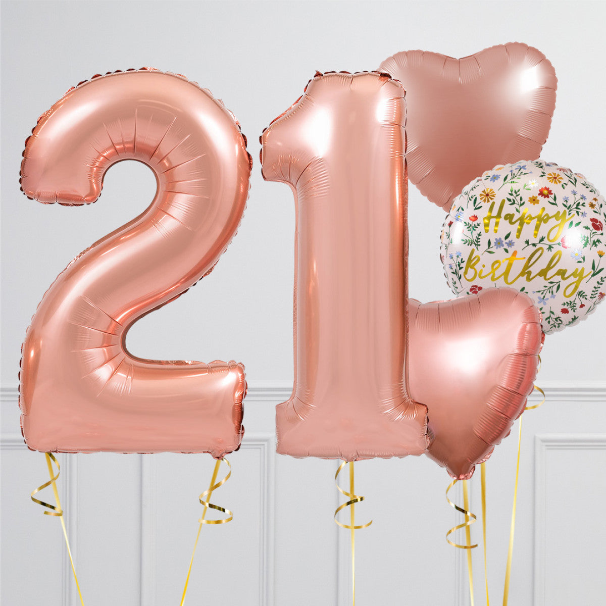 Rose Gold Birthday Balloon Number Packages