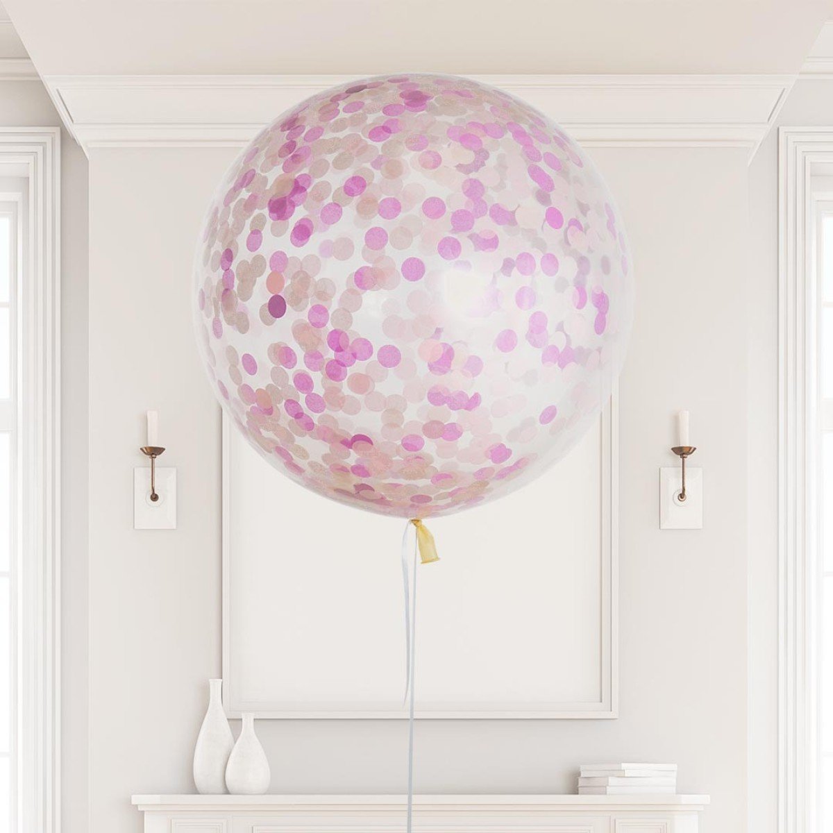 Rose Pink Helium Confetti Giant Balloon – 3ft