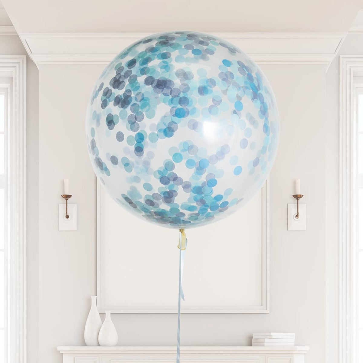 Sky Blue Giant Helium Confetti Balloon – 3ft