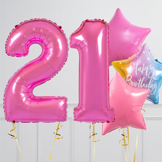 Fuchsia Birthday Number Balloon Packages – Helium-Inflated