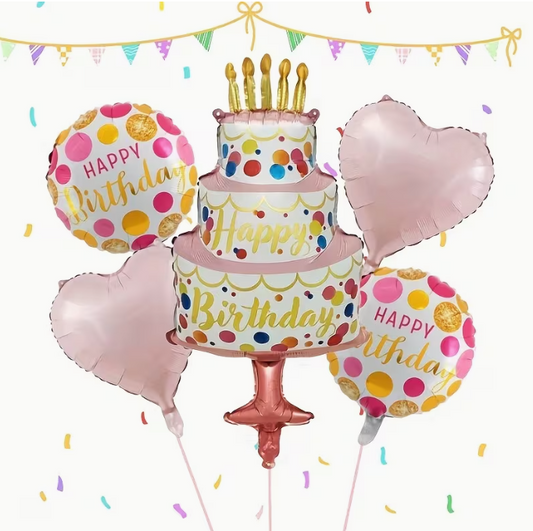 Helium-Ready Hat-Shaped & Heart Balloon Set | Birthday Party Decorations Dubai