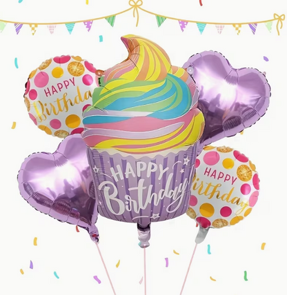 Helium-Ready Hat-Shaped & Heart Balloon Set | Birthday Party Decorations Dubai
