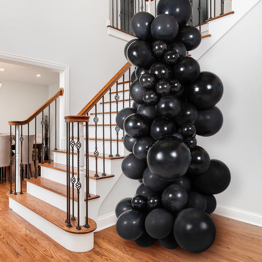 Onyx Black Ready-Made Inflated Balloon Pillar