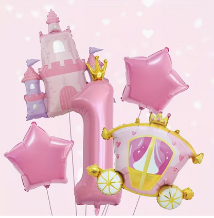 Pink Princess Themed Aluminum Foil Balloon Set – Birthday Party Decorations Dubai