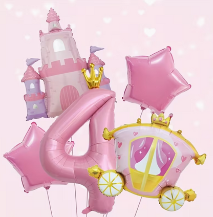 Pink Princess Themed Aluminum Foil Balloon Set – Birthday Party Decorations Dubai
