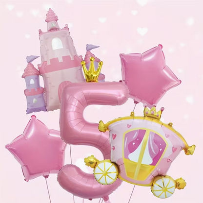 Pink Princess Themed Aluminum Foil Balloon Set – Birthday Party Decorations Dubai