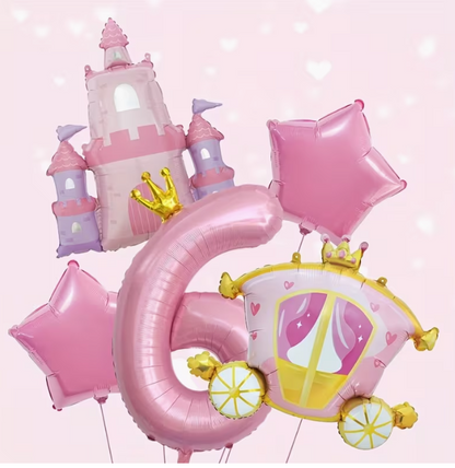 Pink Princess Themed Aluminum Foil Balloon Set – Birthday Party Decorations Dubai