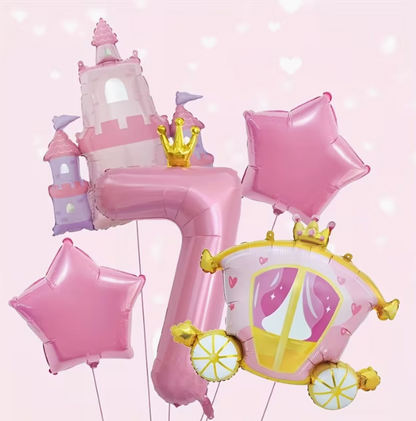 Pink Princess Themed Aluminum Foil Balloon Set – Birthday Party Decorations Dubai
