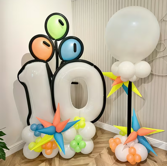 32-Inch Comic Style Black & White Aluminum Foil Balloon Set | Birthday & Anniversary Decorations Dubai
