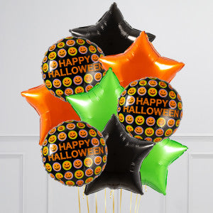 Pumpkin Faces Happy Halloween Foil Balloon Bunch