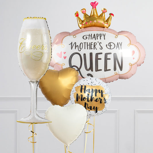 Happy Mother's Day Gold Champagne Balloon Package