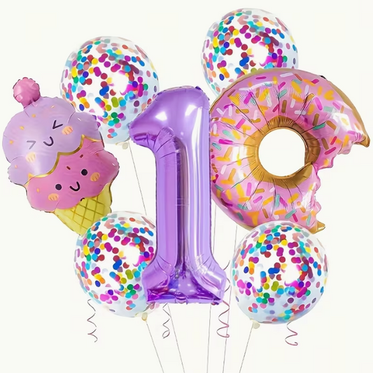 Candy Aluminum Balloon Set – Ice Cream 32-Inch Purple Digital Balloon | Birthday Party Decoration Dubai