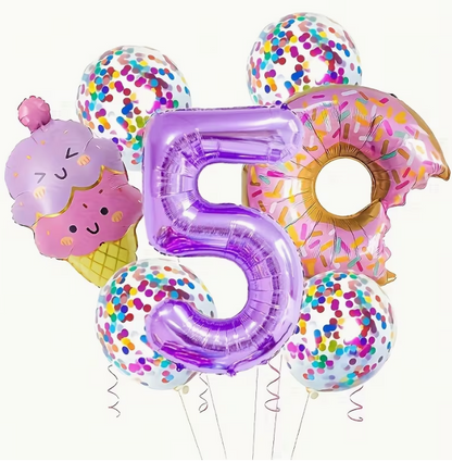 Candy Aluminum Balloon Set – Ice Cream 32-Inch Purple Digital Balloon | Birthday Party Decoration Dubai