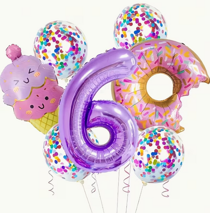 Candy Aluminum Balloon Set – Ice Cream 32-Inch Purple Digital Balloon | Birthday Party Decoration Dubai
