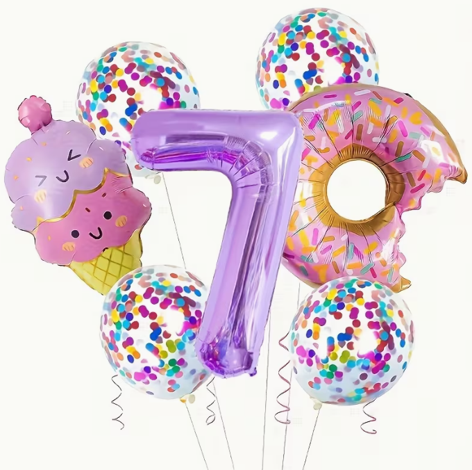 Candy Aluminum Balloon Set – Ice Cream 32-Inch Purple Digital Balloon | Birthday Party Decoration Dubai