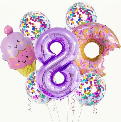 Candy Aluminum Balloon Set – Ice Cream 32-Inch Purple Digital Balloon | Birthday Party Decoration Dubai