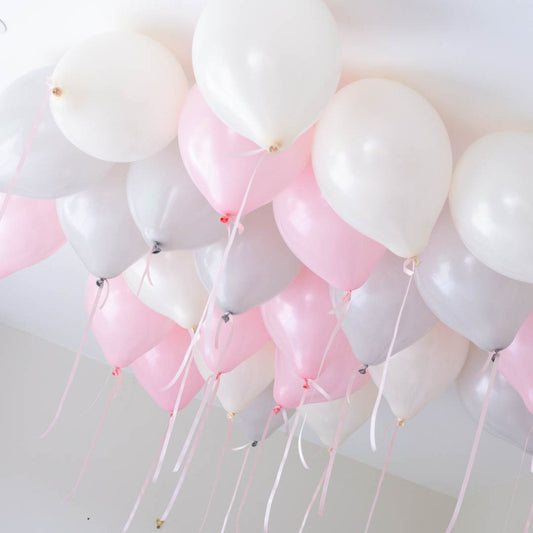 Macaron Pink Helium Ceiling Balloons - Inflated Balloon Delivery