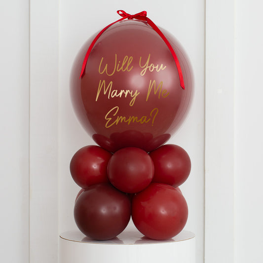 Personalised Dark Cherry Red Air-Filled Bubble Stack