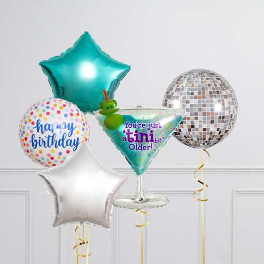Personalized Flamingo Pink Number Balloon Stack - Custom Inflated Balloon
