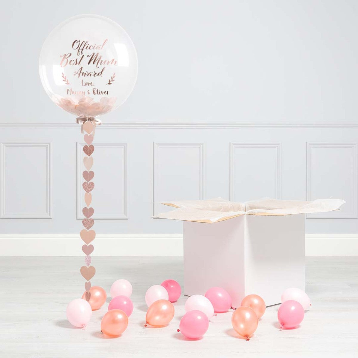 Personalised Rose Gold Certificate Mother's Day Confetti Bubble Balloon