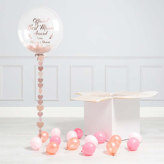 Personalised Rose Gold Certificate Mother's Day Confetti Bubble Balloon