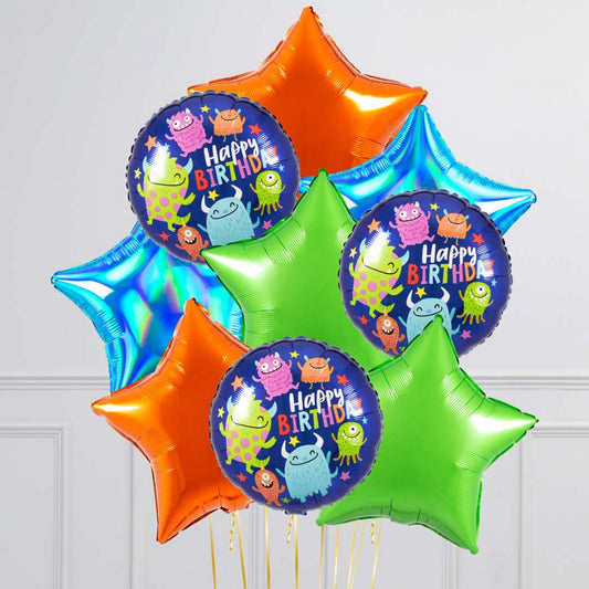 Birthday Monster Helium Balloon Bunch