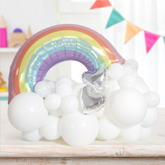 Pastel Rainbow Cloud Inflated Balloon Stack
