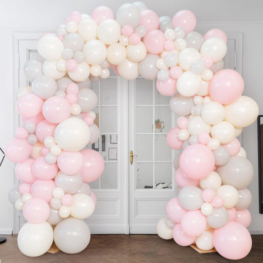 Macaron Pink Balloon Arch - Freestanding 2m x 2m Party Decoration