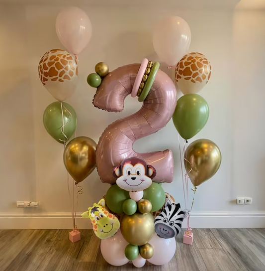Pastel Pink Jungle Animal Balloon Set – Dubai