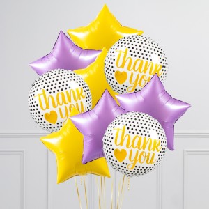 Thank You Pastel Inflated Foil Balloon Bunch