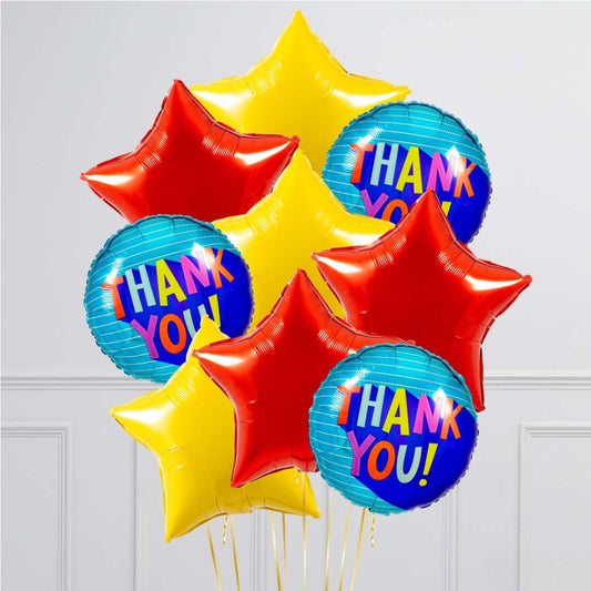 Thank You Stars Bright Inflated Foil Balloon Bunch