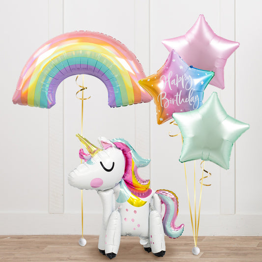 Freestanding Unicorn 30" Inflated Balloon Package
