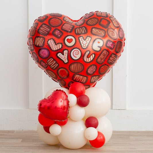 Valentine's Day Chocolate-Inspired Balloon Stack