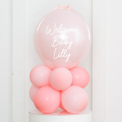 Personalized Baby Pink Air-Filled Bubble Stack